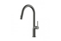 MERELLI UNO1 SINK MIXER & PULL-OUT NOZZLE 1TH GUN METAL S/S