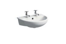 GEBERIT 500.311.01.1 SELNOVA SEMI RECESSED WASH BASIN 550x440mm WHITE