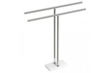 BATHROOM BUTLER 9185POLS DOUBLE TOWEL STAND - 900MM POLISHED