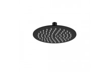PLUMLINE ULTRATHIN MATT BLACK ROUND SHOWER ROSE 200mm