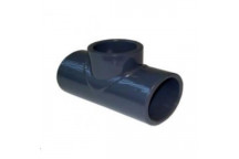uPVC S/WELD REDUCING TEE 50x32mm PLAIN GREY