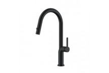 MERELLI UNO1 SINK MIXER & PULL-OUT NOZZLE 1TH MATT BLACK S/S