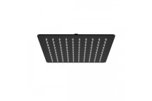 PLUMLINE ULTRATHIN MATT BLACK SQUARE SHOWER ROSE 250x250mm