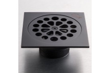 GIO A1015-12/MB 100X100MM SQUARE SHOWER TRAP BLACK
