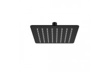 PLUMLINE ULTRATHIN MATT BLACK SQUARE SHOWER ROSE 200x200mm