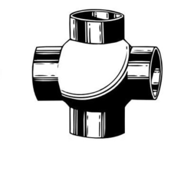 VALSIR VS0318002 HDPE BALL JUNCTION 2 INLETS 110X56mm 180deg