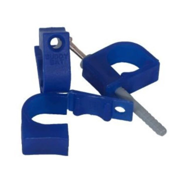 BUDDYBAT PIPE ANCHOR SUPPORT BLUE PP 15mm (10/PK)