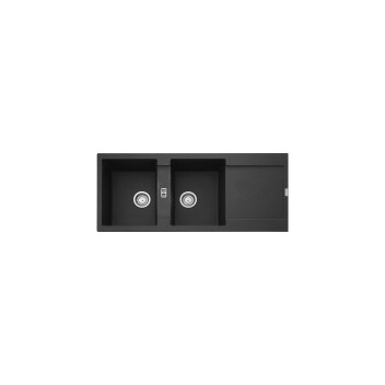 FRANKE MRG621 MARIS INSET DBL BOWL SINK 1160X500 ONYX BLACK