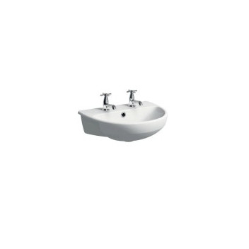 GEBERIT 500.311.01.1 SELNOVA SEMI RECESSED WASH BASIN 550x440mm WHITE