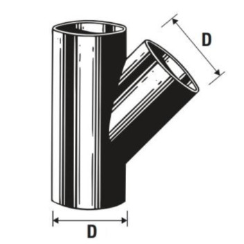 VALSIR VS0309019 HDPE EQUAL JUNCTION 200X200mm 45deg