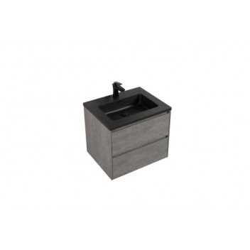 CLEAR CUBE ENZO BASIN WITH OVERFLOW MATT BLACK 600x480x25mm
