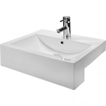 VAAL 705700WH AZALEA SQUARE 1TH SEMI RECESSED BASIN WHITE 540X450
