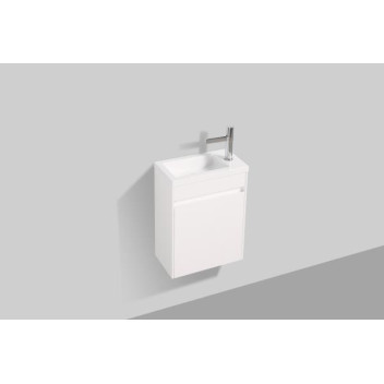 CLEAR CUBE ENZO SINGLE DOOR CABINET & BASIN COMBO WHITE 400x220x520mm