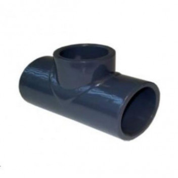 uPVC S/WELD REDUCING TEE 50x32mm PLAIN GREY