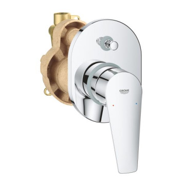 GROHE G-29039001 NEW BAU EDGE U/WALL DIVERTER BATH/SHOWER MIXER 15mm