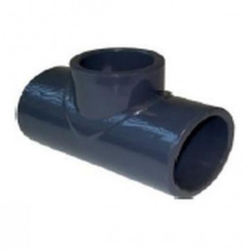 uPVC S/WELD REDUCING TEE 50x40mm PLAIN GREY