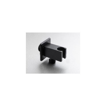 GIO WA-002/MB SQUARE WALL OUTLET ELBOW WITH BRACKET BLACK