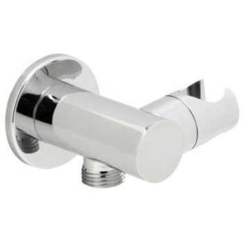 GENEBRE ROUND CP WALL OUTLET BRACKET WITH FLEXI HOSE CONNECTOR 1633 04