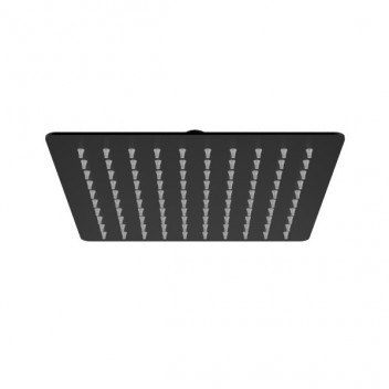 PLUMLINE ULTRATHIN MATT BLACK SQUARE SHOWER ROSE 250x250mm