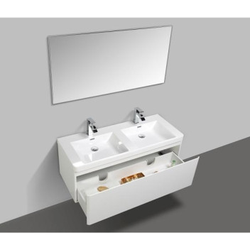 CLEAR CUBE MILAN WALLHUNG CABINET ONLY WHITE (1 DRAWER) 1200x480x400mm