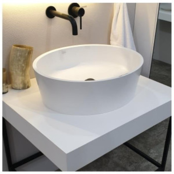 CRYSTALLITE NAVEEN FREE STANDING BASIN WHITE 540x448x170