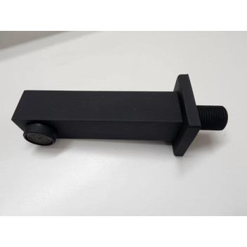 GIO A108/MB SQUARE WALL SPOUT 120MM CP MATT BLACK