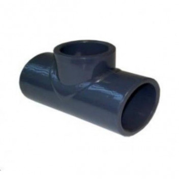 uPVC S/WELD REDUCING TEE 63x50mm PLAIN GREY