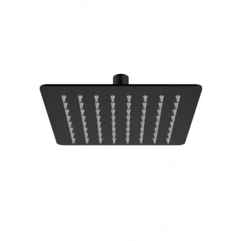 PLUMLINE ULTRATHIN MATT BLACK SQUARE SHOWER ROSE 200x200mm